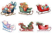 Christmas Sleigh Sublimation Clipart, a Graphic by CitraGraphics (Thumbnail 3 of 4)