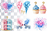 18 Gender Reveal Watercolor Elements, a Decorative Illustration by Loony Dream Designs (Thumbnail 4 of 5)