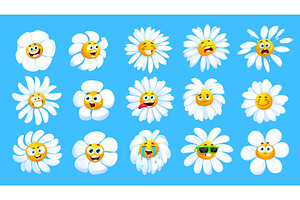 Cartoon Chamomile Flowers