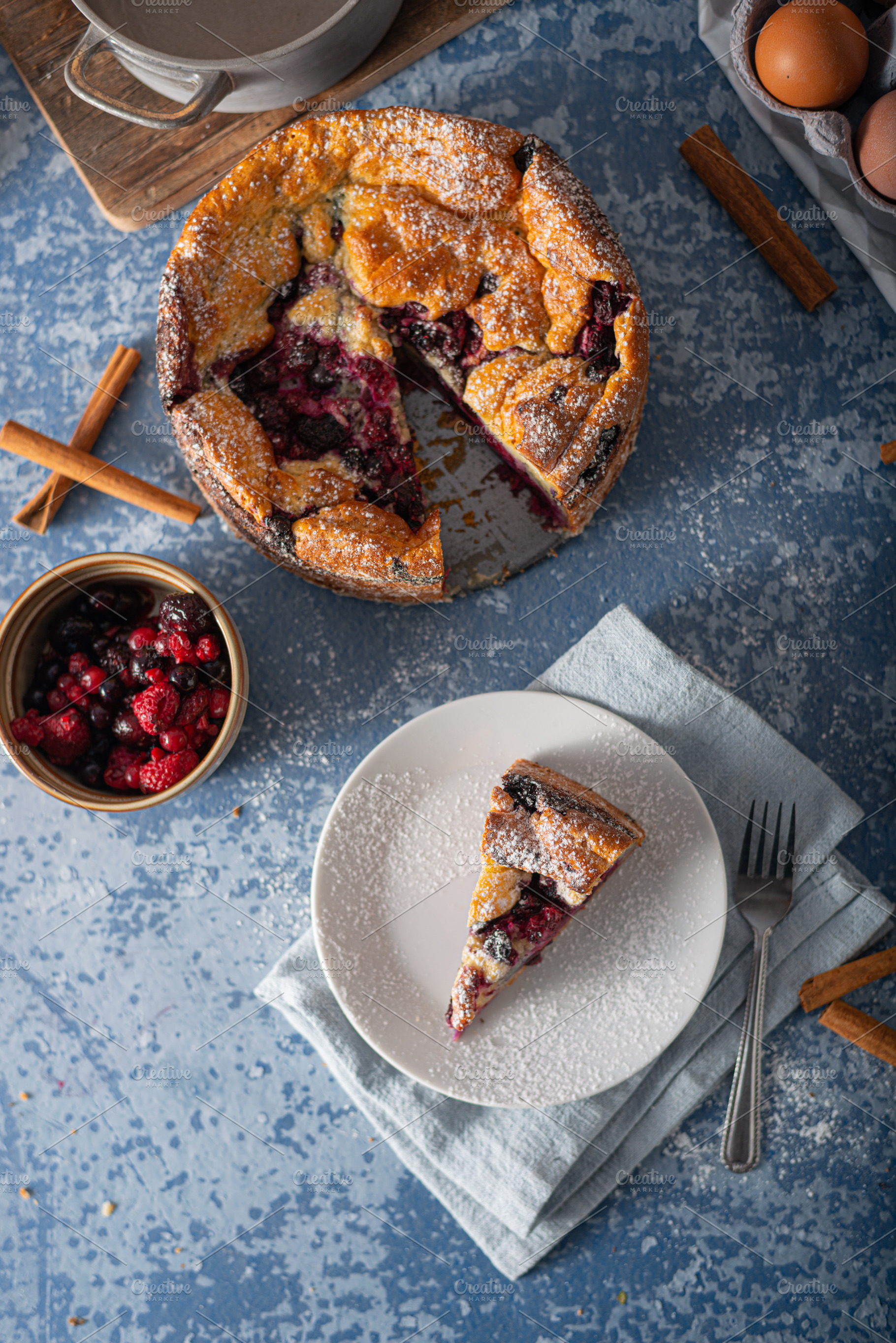Breaded rustic pie with berries, a Food & Drink Photo by Stepanek Photography