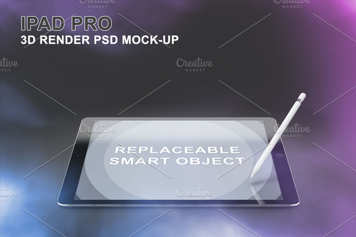iPad Pro 3D Render Mockup, an iPad Mockup by mockupgeek (Photo 1 of 5)