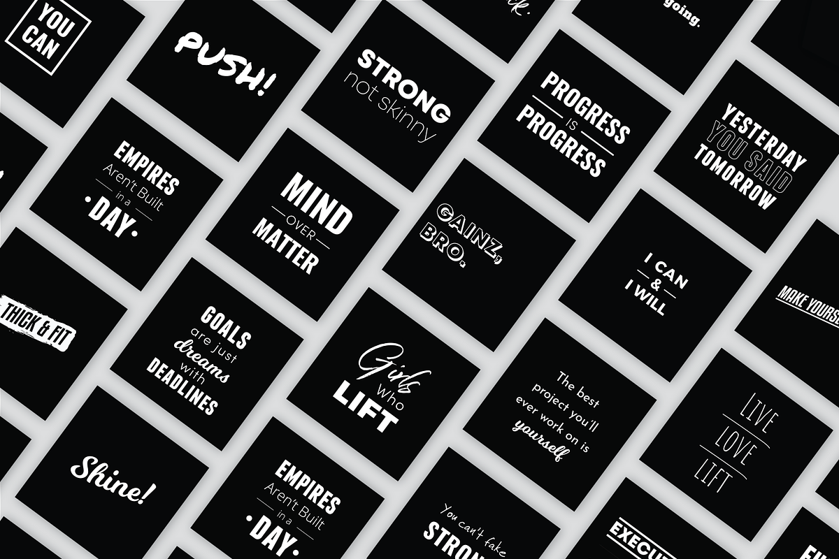 150 Inspirational Fitness Quotes, a Social Media Template by Delightful Design (Photo 1 of 9)