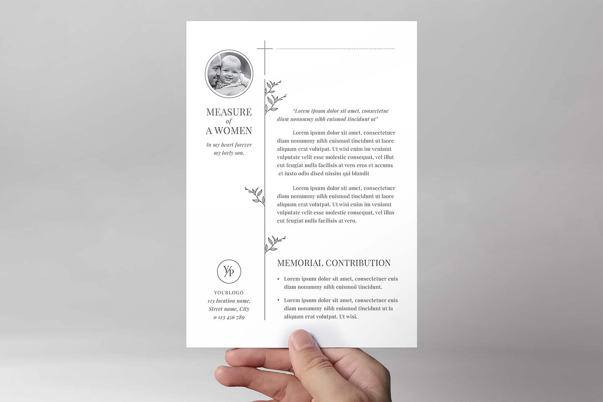 Elegant Funeral Memorial Template, a Flyer Template by BrandPacks (Photo 3 of 5)