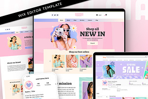 Pink Retro Wix Theme Store, a Wix Template by Template Twist Shop