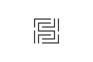 Square Letter FF FS Logo