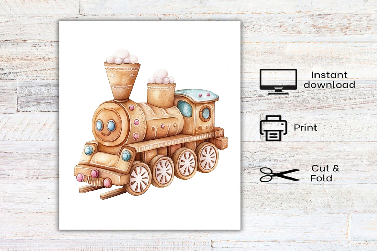 Cute Christmas Gingerbread Clipart, an Illustration by Canvas Craft (Photo 7 of 7)