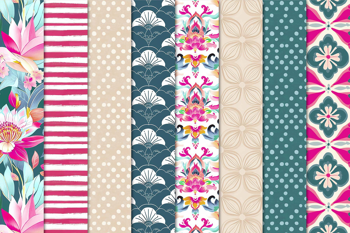 Eclectic Artistic Digital Paper Set, a Pattern Graphic by Maishop (Photo 3 of 3)