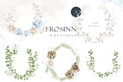 Watercolor dusty blue floral clipart, an Illustration by MariGraphic boutique (Thumbnail 4 of 9)