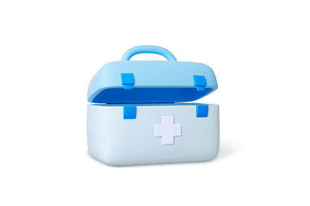 First aid chest 3d icon. Medicine
