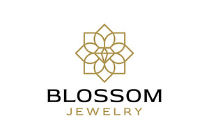 Flower Diamond Gems Jewelry Logo, a Branding & Logo Template by Buqancreative