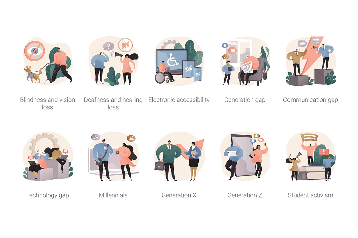 100 Lifestyle illustrations Vol.1, a Templates & Theme by Visual Generation