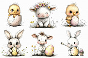 Whimsical Baby Farm Easter Clipart, an Illustration by Libby Wishes (Thumbnail 3 of 9)