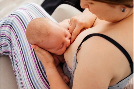 Mom and newborn baby resting after, a Person Photo by oksix