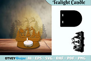 Christmas Scene Tealight Candle, a Decorative Illustration by OTVEY DESIGN (Thumbnail 9 of 13)