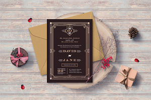 ART DECO WEDDING INVITATION, an Invitation Template by Totem Invitation House