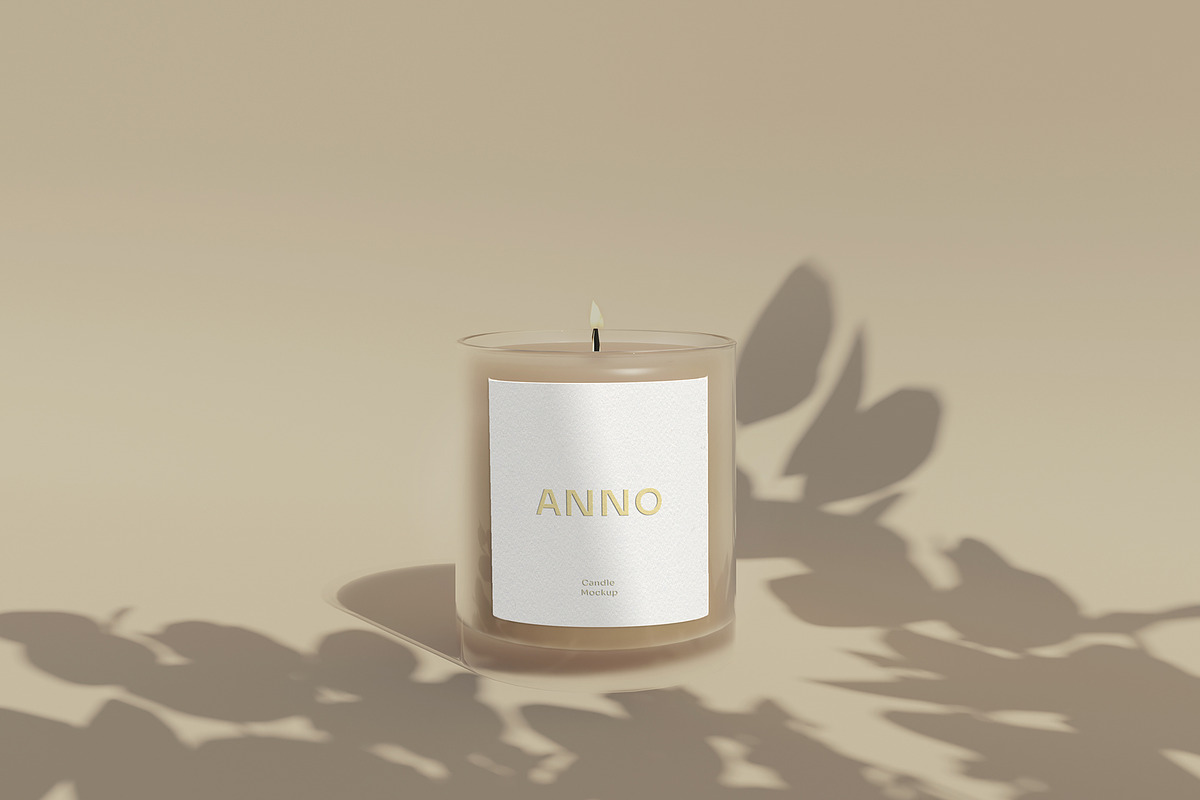 Anno || Glass Candle Mockup, a Packaging Mockup by JafarNation (Photo 3 of 6)