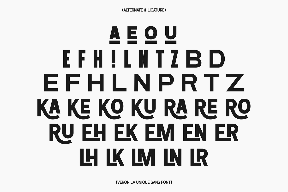 Veronila – Unique Bold Sans Font, a Sans Serif Font by Rahagita Studio (Photo 7 of 8)