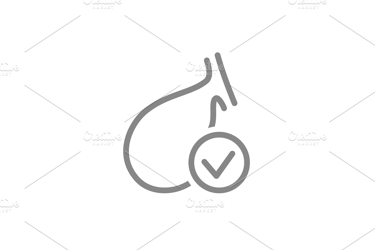 Gallbladder with tick checkmark line, a Healthcare Illustration by GraphiShop