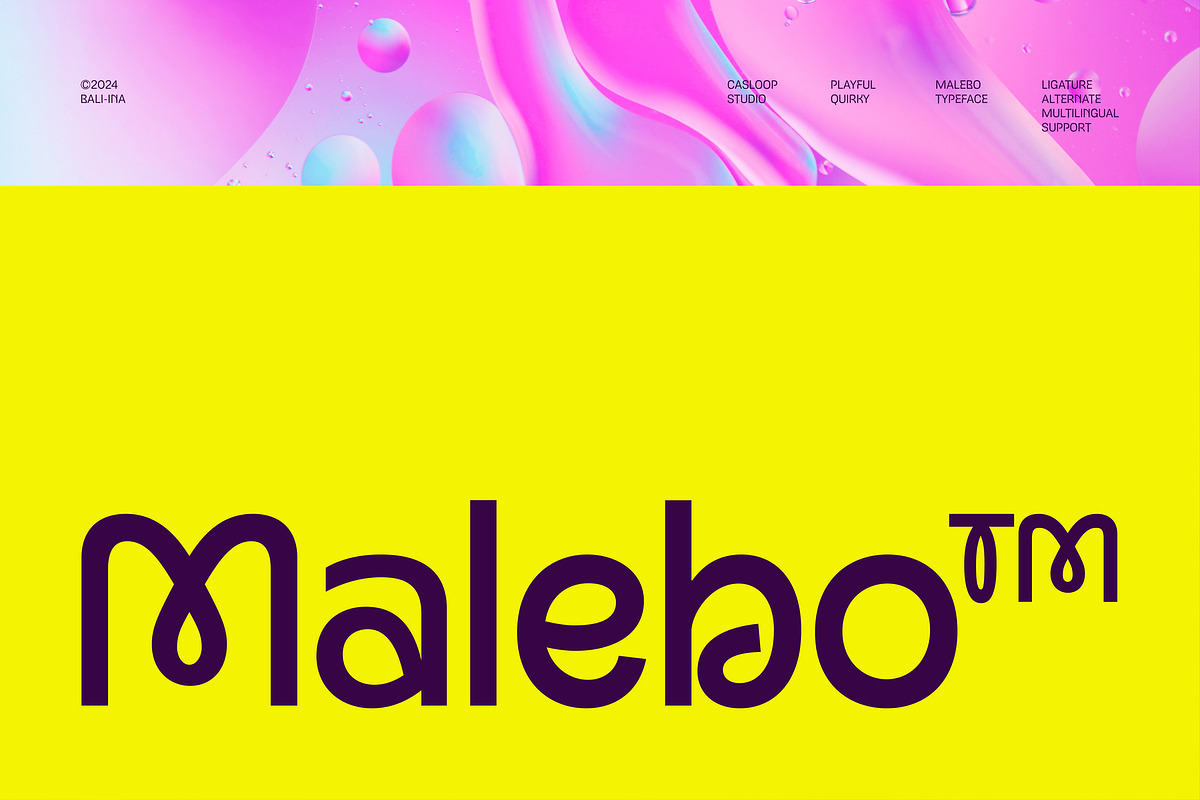 Malebo - Quirky Logo Sans Font, a Font by Casloop Studio (Photo 1 of 9)