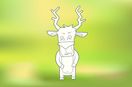 Hand-drawn cute deer
