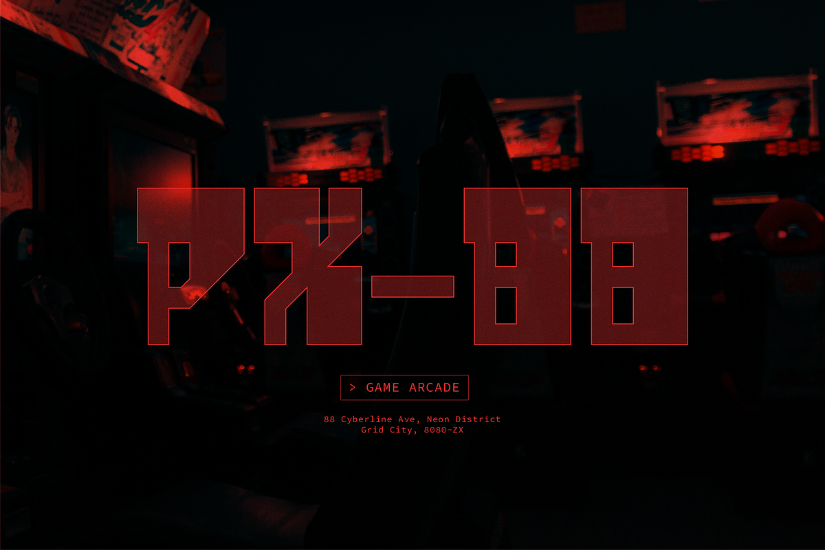 Zero Bots | Techno Retro Display, a Font by gracetype_studio (Photo 9 of 12)