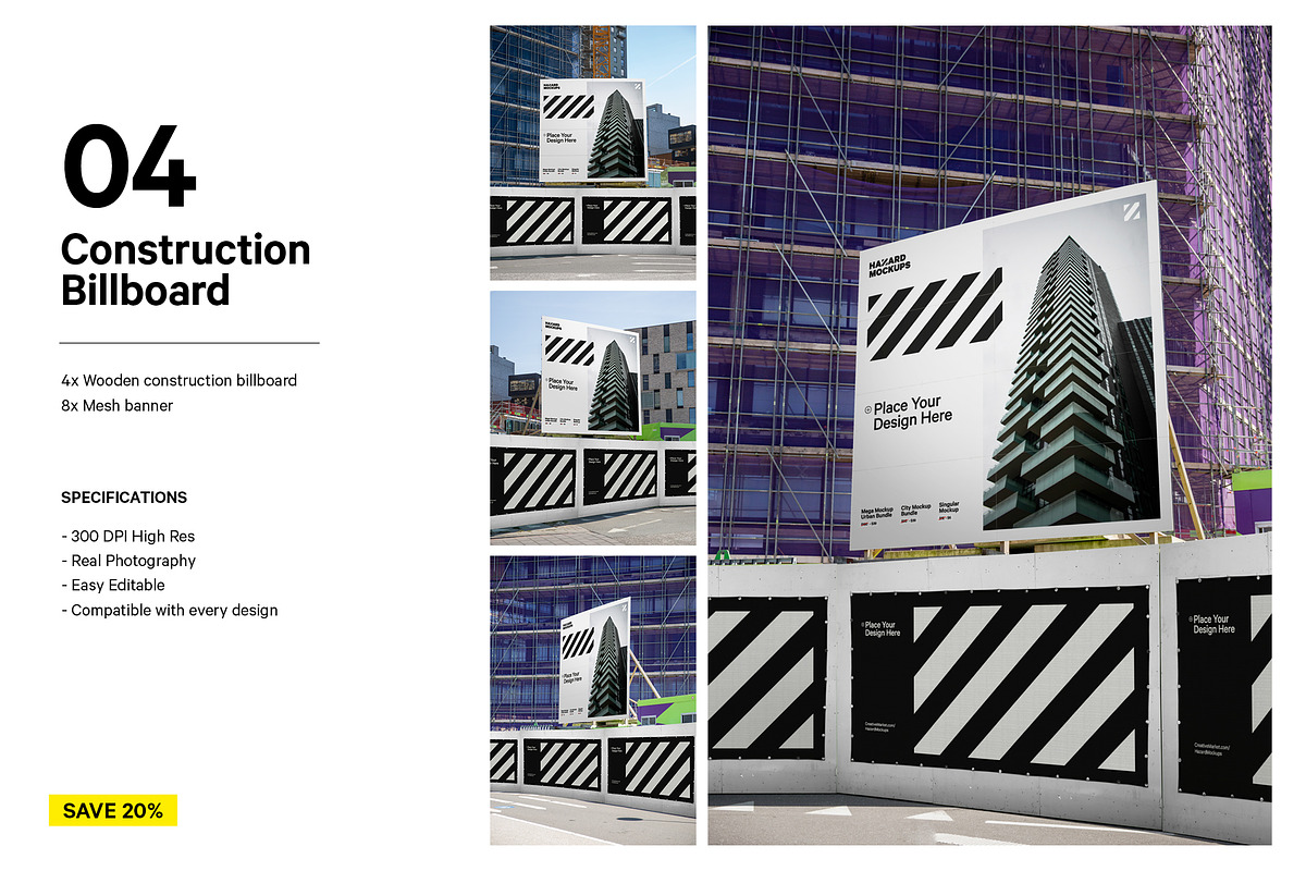 XL Construction Mockup Bundle, an Advertising Mockup by HAZARD MOCKUPS (Photo 7 of 14)