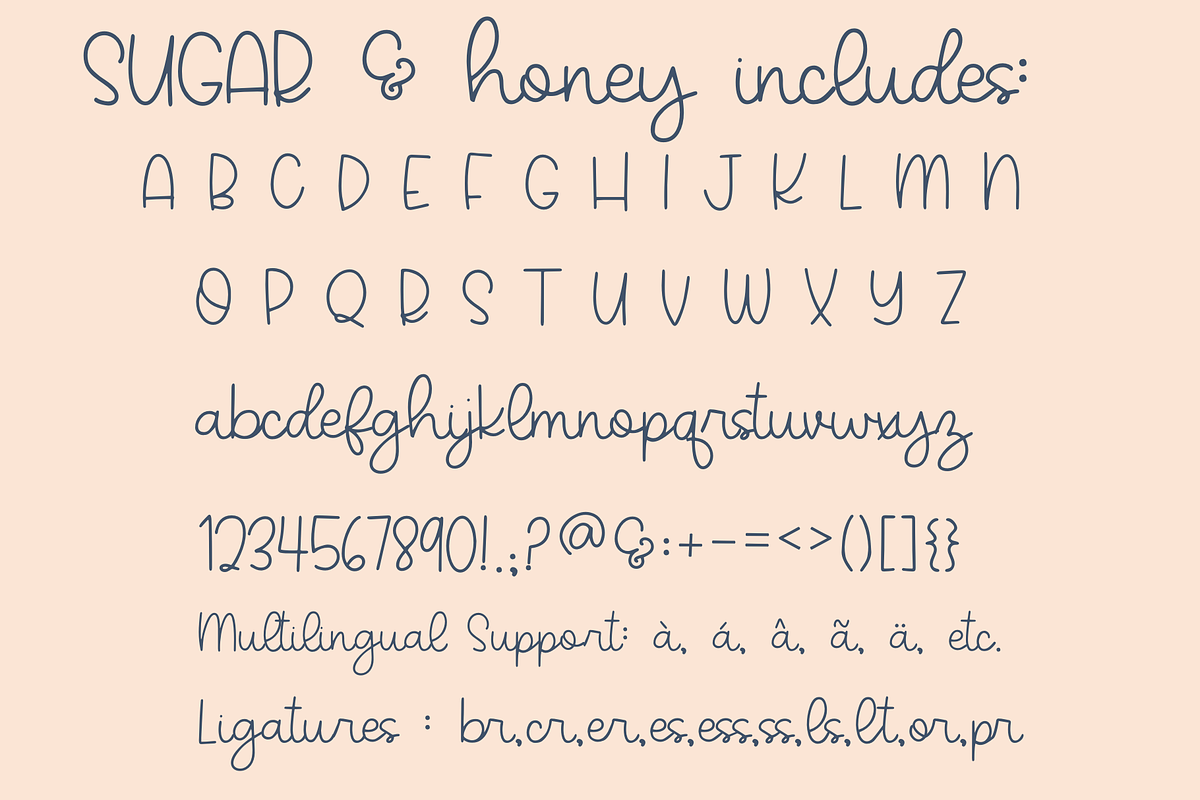 Sugar & Honey, Cute Handwritten, a Script Font by Designing Digitals (Photo 2 of 9)