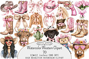 Watercolor Western Clipart, a Seasonal Illustration by Design Market (Thumbnail 1 of 5)