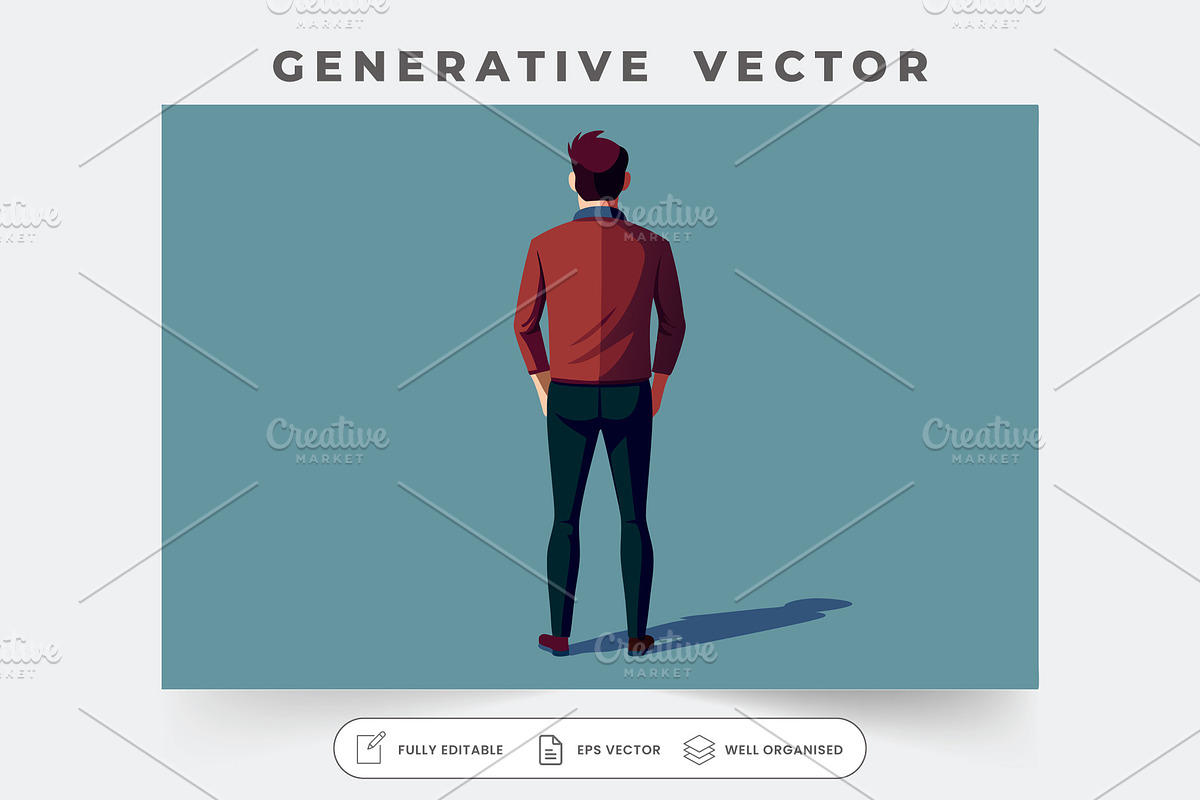 The man stands with hands in pockets, a Graphic by SouravDesign