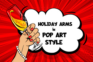 Woman holding glass of wine POP ART