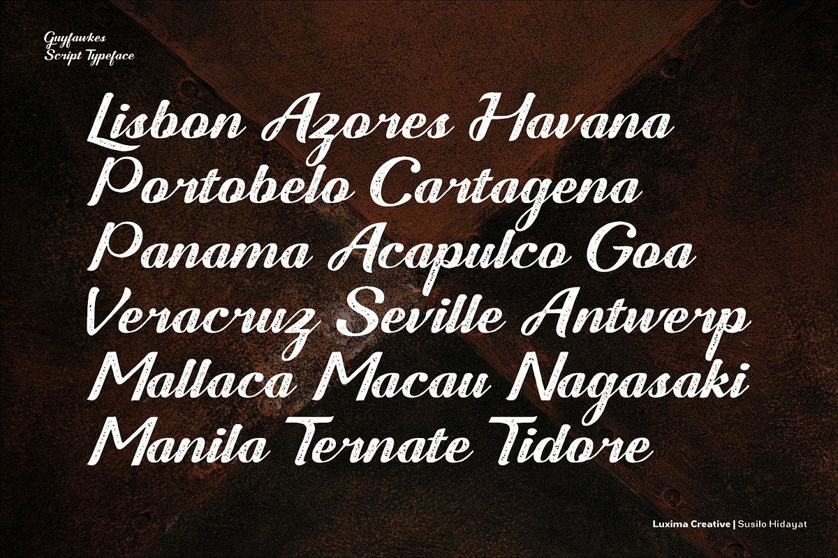 Guyfawkes Script, a Script Font by Luxima (Photo 3 of 8)