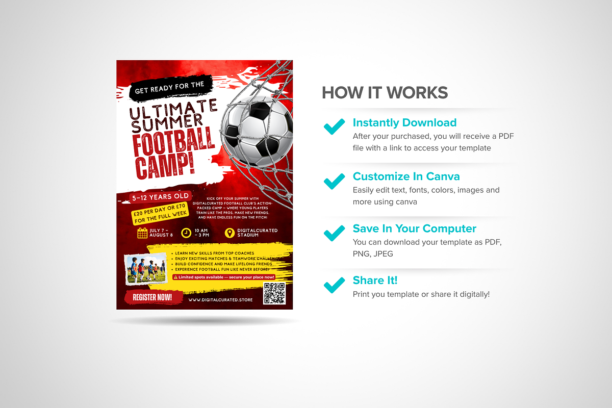 Ultimate Summer Football Camp Flyer, a Flyer Template by antyalias store (Photo 2 of 5)