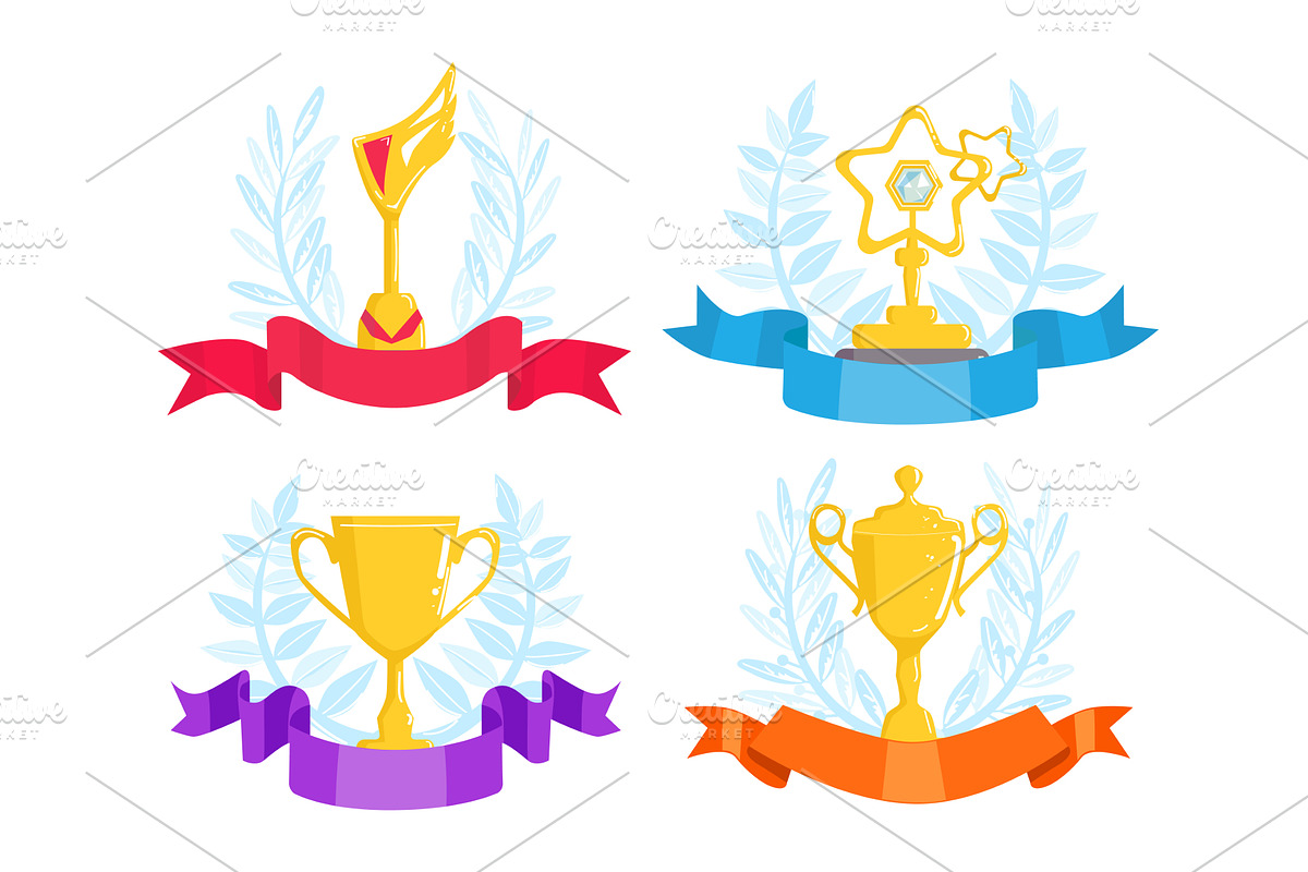 Trophy award with ribbon decoration, an Object Graphic by KitVector ...