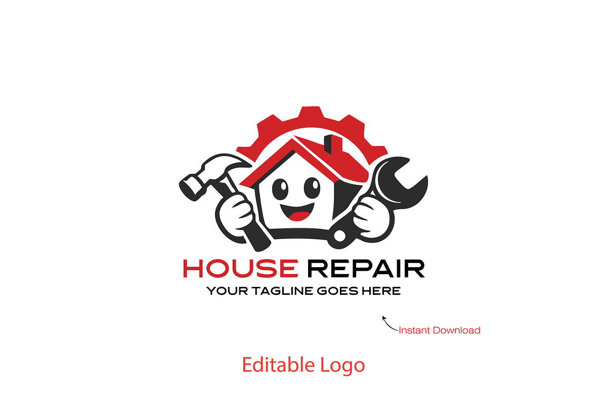 Modern House Repair Logo Template, a Branding & Logo Template by YUDesignStore (Photo 1 of 9)
