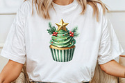 Christmas Cupcakes Vintage Clipart, an Illustration by CraftArtStudio (Thumbnail 4 of 6)