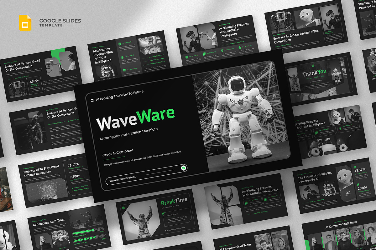 AI Technology Google Slides Template, a Presentation Template by fluffstudio (Photo 1 of 4)