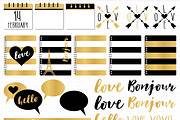 Valentine's Day Black & Gold Clipart, an Illustration by MyClipArtStore (Thumbnail 6 of 7)