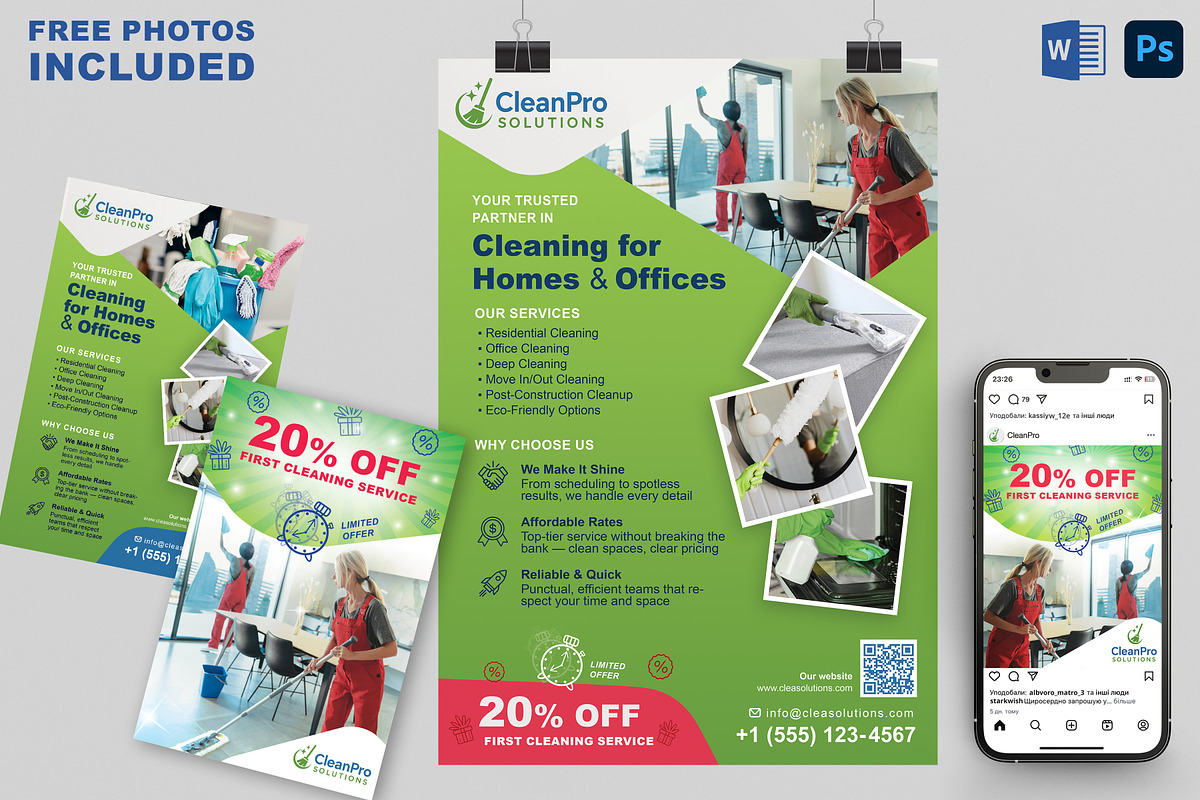 Cleaning Service Flyer Template Word, a Flyer Template by Trot (Photo 1 of 4)