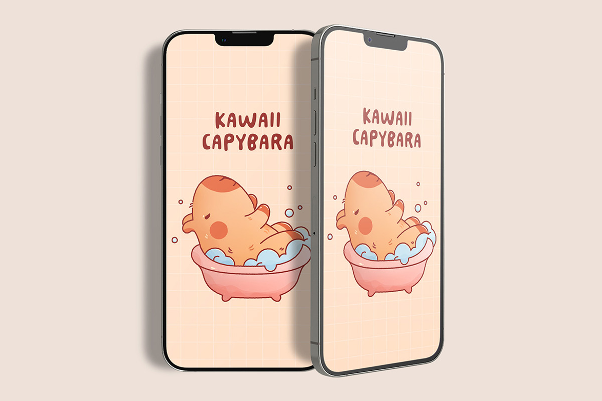 Kawaii Capybara - Pack 2, an Animal Illustration by AleksAbramova (Photo 11 of 12)