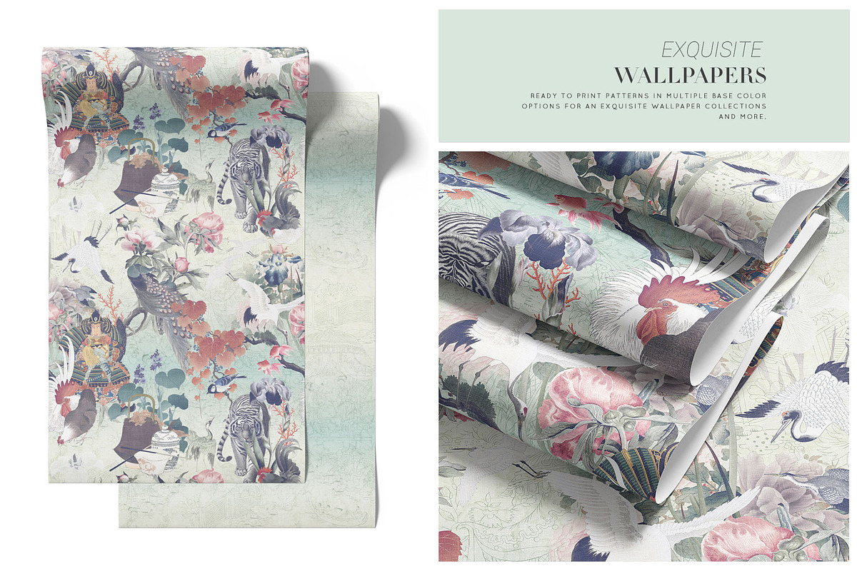 Edo Blooms, Oriental luxury Prints+, a Pattern Graphic by TSTUDIO (Photo 10 of 14)