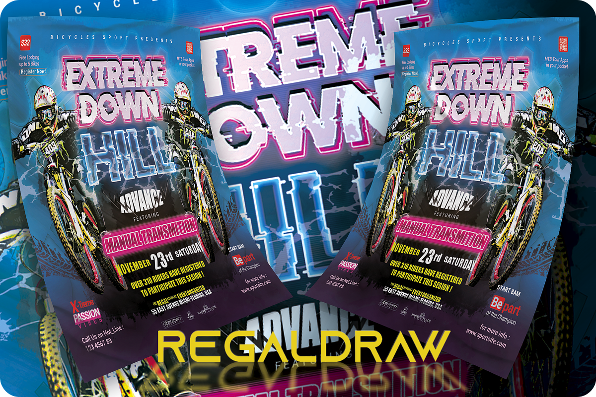 Downhill Sport Event Flyer, a Flyer Template by regalDRAW (Photo 3 of 6)