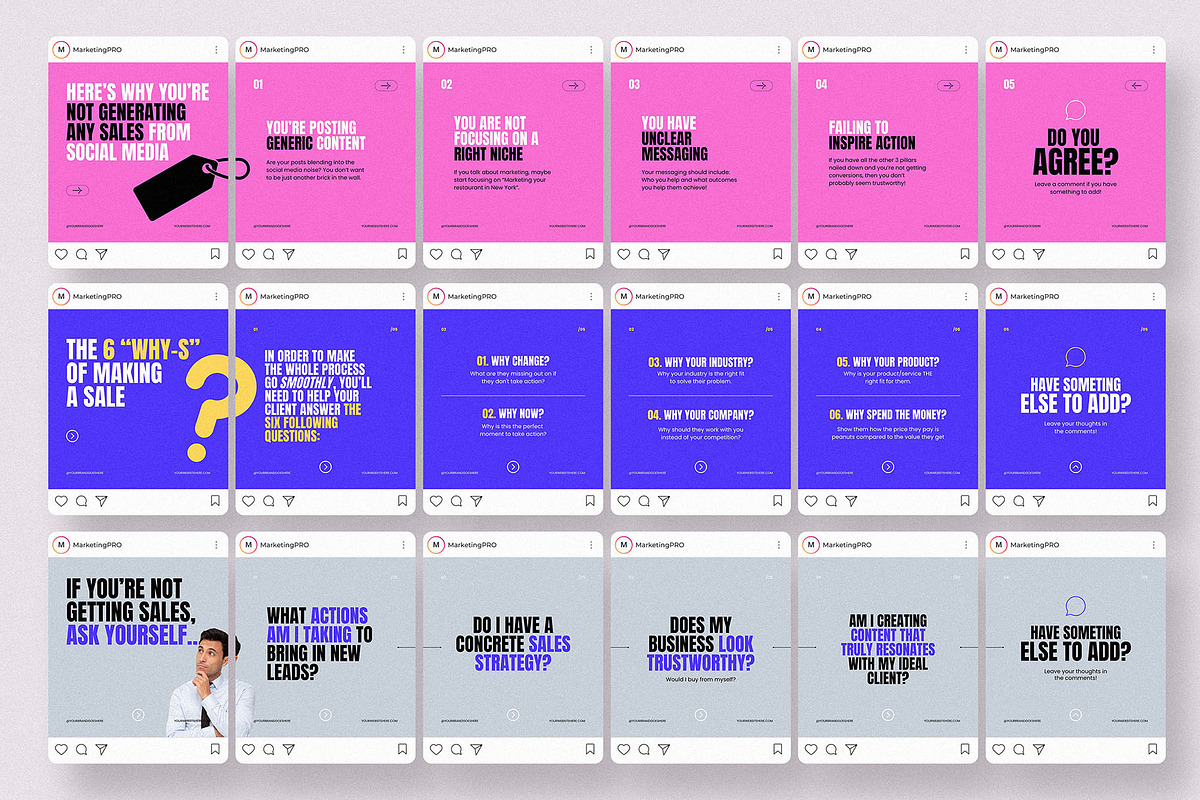 Sales & Marketing Insta Carousel, a Social Media Template by AndrewPixel