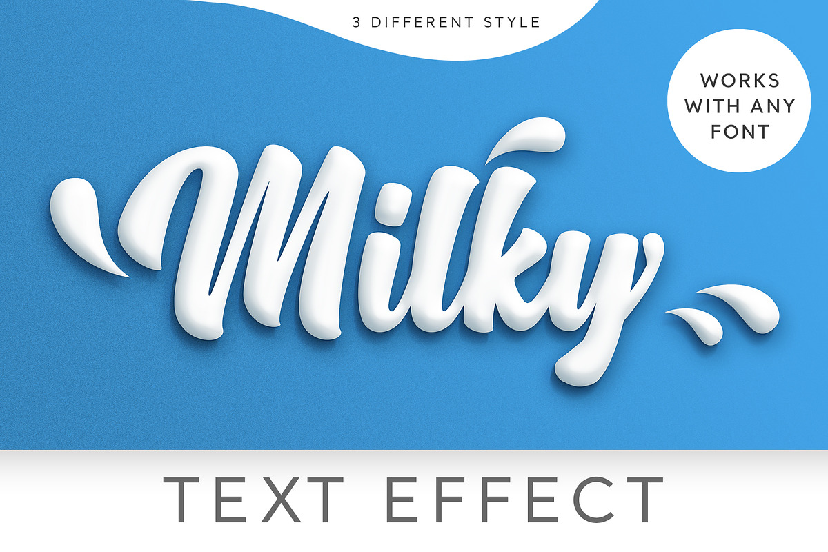Milky Text Effect, a Layer Style Add-On by Evlogiev Studio (Photo 1 of 7)