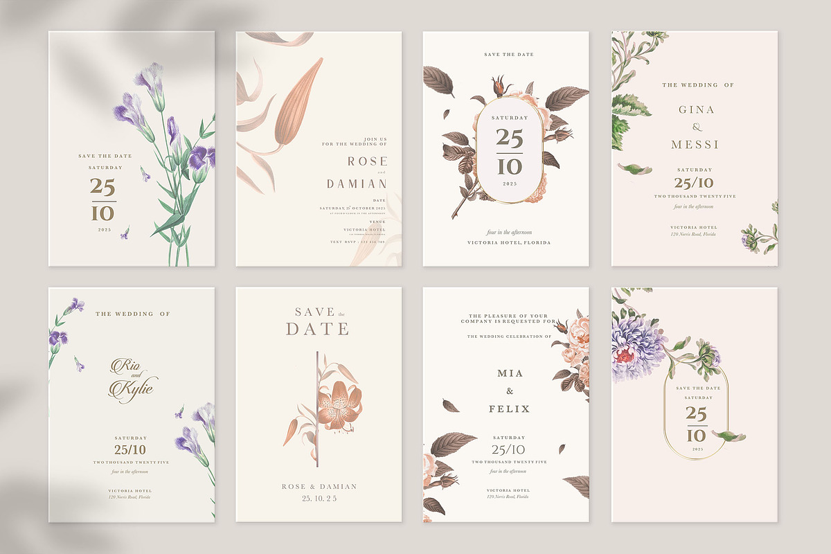 40 Minimalist Floral Wedding Cards, an Invitation Template by EvitePapery (Photo 8 of 9)