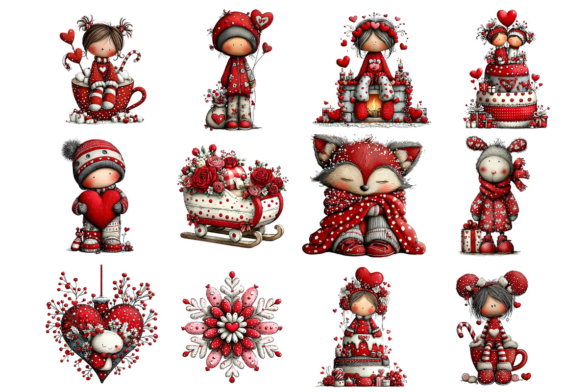 valentines day Clipart, an Illustration by DreamArtGraphic (Photo 4 of 4)