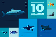 Ocean Polygonal Animals, an Animal Illustration by blauananas (Thumbnail 2 of 5)