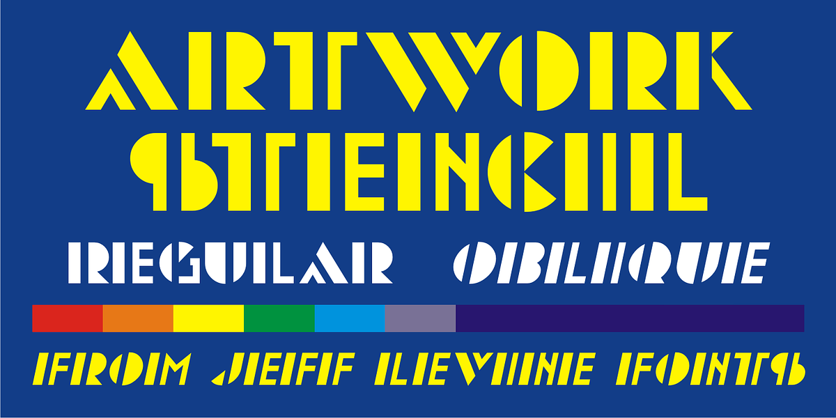 Artwork Stencil JNL, a Sans Serif Font by Jeff Levine Fonts