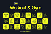 Workout and Gym Icon Set, an Outline Icon by Prosymbols (Thumbnail 1 of 7)