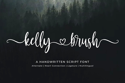 Kelly Brush - modern handwritten, a Script Font by Beautypes