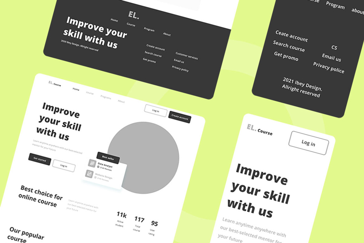 Online Course Wireframe Website, a Wireframe Template by INSPR STD (Photo 5 of 6)